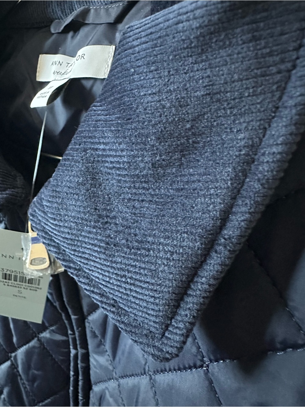 NEW Ann Taylor Weekend Quilted Jacket – Navy – Size Small Petite (SP) – NWT - Picture 5 of 9